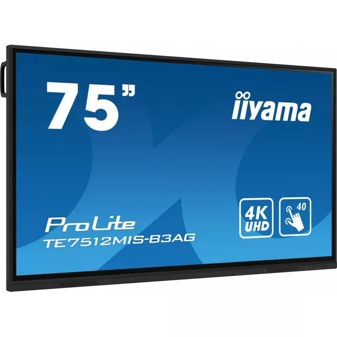 IIYAMA Monitor 75 cali ProLite TE7512MIS-B3 AG,INFRARED,40pkt,IPS,4K