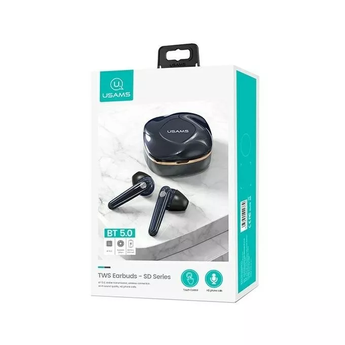 USAMS Słuchawki Bluetooth TWS 5.0 SD Series niebieskie BHUSD02