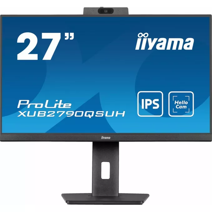 IIYAMA Monitor 27 cali XUB2790QSUH-B1 IPS,QHD,CAM,MIC,HDMI,DP,3xUSB(3.2),  100Hz,ADAPTIVE SYNC,FlickerFree,2x2W,WINDOWS HELLO