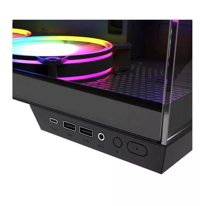 MODECOM Obudowa komputerowa Volcano Panorama APEX ARGB 3F MIDI szara