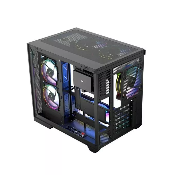 MODECOM Obudowa komputerowa Volcano Panorama APEX ARGB 3F MIDI szara