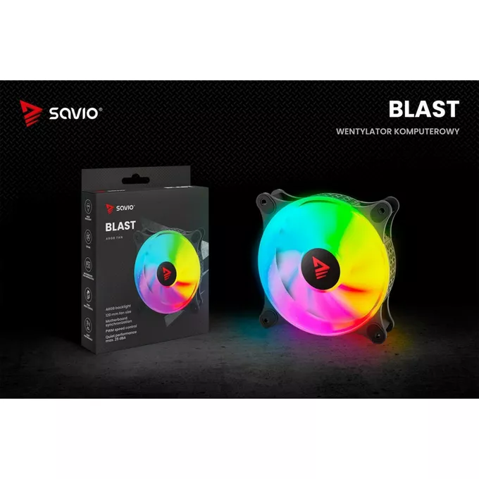 Savio Wentylator BLAST 120mm ARGB 3-pin 5V, 4-pin 12V