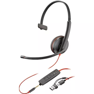POLY Słuchawki Blackwire 3215 Mono USB-C/A+3,5mm 8X227AA
