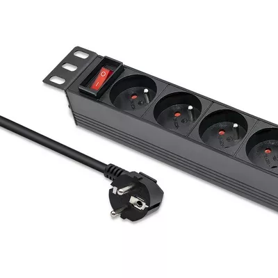 Qoltec Listwa zasilająca PDU do RACK 10&quot; | 1U | 16A | 4xFrench | 1.8m