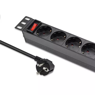 Qoltec Listwa zasilająca PDU do RACK 10&quot; | 1U | 16A | 4xSchuko | 1.8m