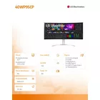LG Electronics Monitor 40WP95CP-W 39.7 cala 5K2K Zakrzywiony UltraWide NanoIPS