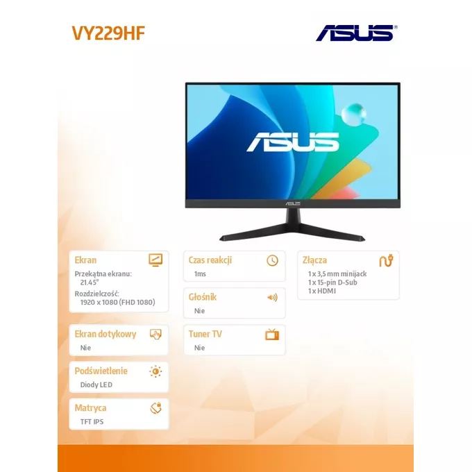 Asus Monitor 22 cale VY229HF