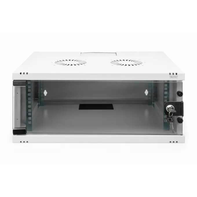 Digitus Szafa sieciowa wisząca 19&quot; 4U, SOHO 241 x 540 x 400 mm, nośność 60kg, drzwi szyba, niezłożona, Szara
