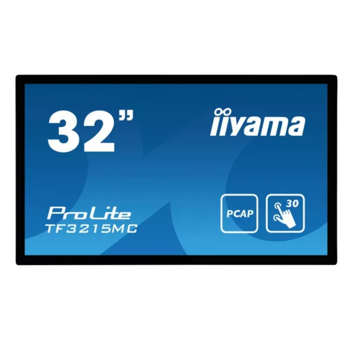 IIYAMA Monitor dotykowy 32 cale TF3215MC-B2 POJ.30PKT.VA.VGA.HDMI.DP.500cd/m2.3000:1/8ms.24/7.7H.IP65(front).PION/POZIOM.200x200mm(vesa)
