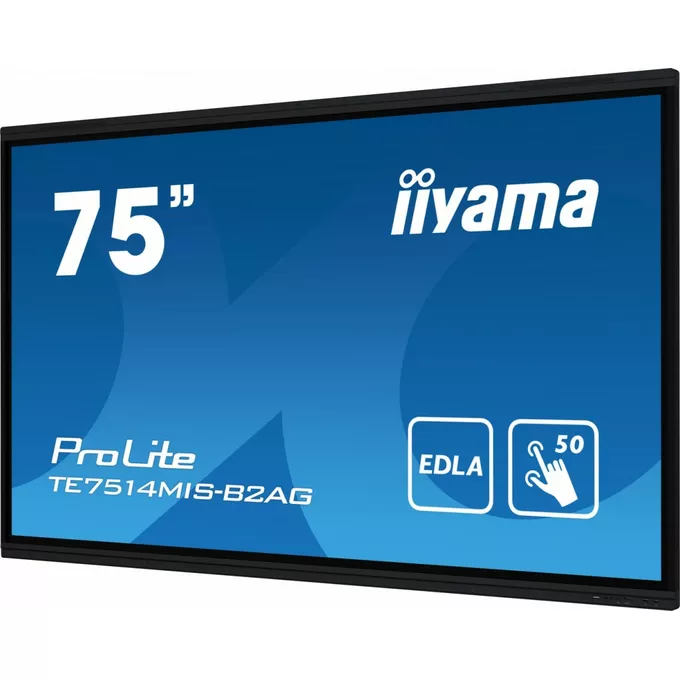 IIYAMA Monitor interaktywny 75 cali TE7514MIS-B2, INFRARED,50pkt,VA,4K,7H,WiFi,MIC,USB ANDROID 13, Google EDLA