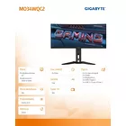 Gigabyte Monitor 34 cale MO34WQC2 OLDE WQHD 250cd/m2/175Hz/ 0,03MS/2xHDMI/DP