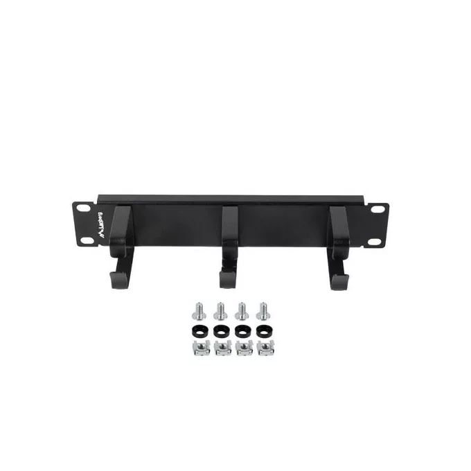 Lanberg Organizer kabli 10 cali z 3 metalowymi uchwytami TYP B czarny