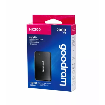 GOODRAM Dysk SSD HX200 2TB USB-C+A 1600/1500MB/s czarny