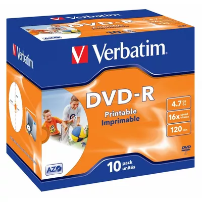 Verbatim DVD-R 16x 4.7GB 10P JC PRINTABLE 43521