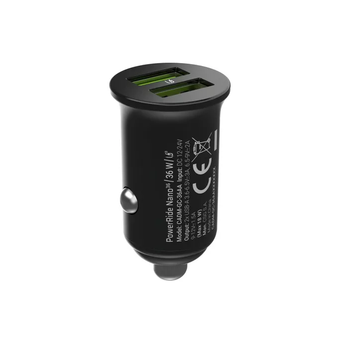 Green Cell Ładowarka samochodowa GC PowerRide Nano36 36W 6A 2x USB-A