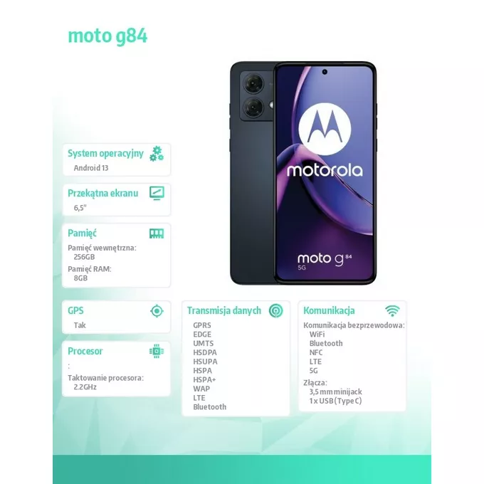 Motorola Smartfon moto g84 8/256 Outer Space