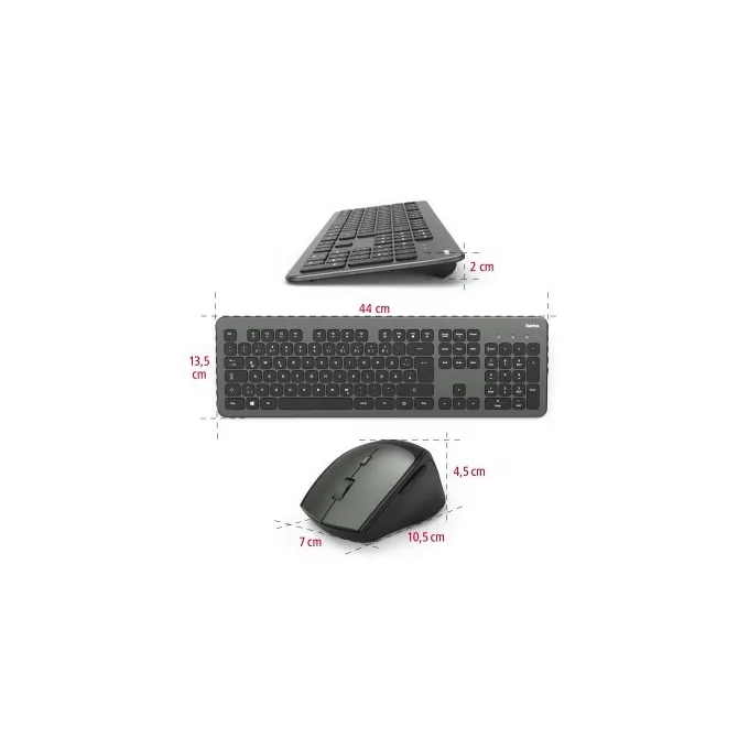 Hama Zestaw KMW-700 bezprzewodowy Czarny