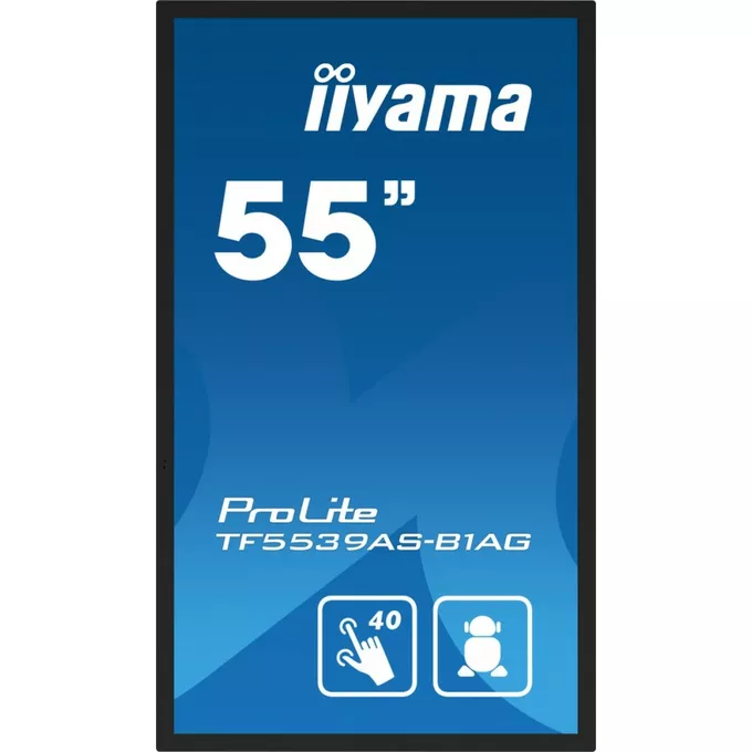 IIYAMA Monitor 55 cali TF5539AS-B1AG,IPS,4K,HDMIx2,DP,RJ45,3xUSB,2x10W,      ANDROID,24/7,IP65