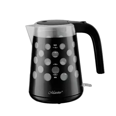 Feel-Maestro Czajnik elektryczny 1,7l  2200W &quot;KROPKI&quot;  MR-045-BLACK