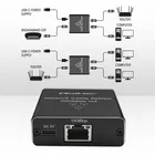 Qoltec Rozdzielacz Splitter mini SWITCH 1x2 port RJ45 | 1000Mbps | USB-C| Aluminium