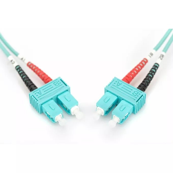 Digitus Patch cord światłowodowy FO SC-SC MM 50/125 OM3 duplex LSOH 3m, Turkusowy