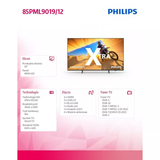 Philips Telewizor 85 cali LED 85PML9019/12