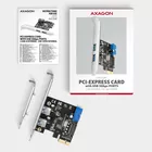 AXAGON PCEU-232RS Kontroler PCIe 2+2x port USB 3.2 GEN 1, UASP, SP &amp; LP 15-pin SATA zasilacz