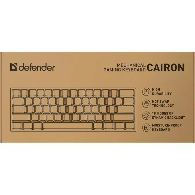 Defender Klawiatura mechaniczna CAIRON GK-081 podświetlenie RGB Czarna