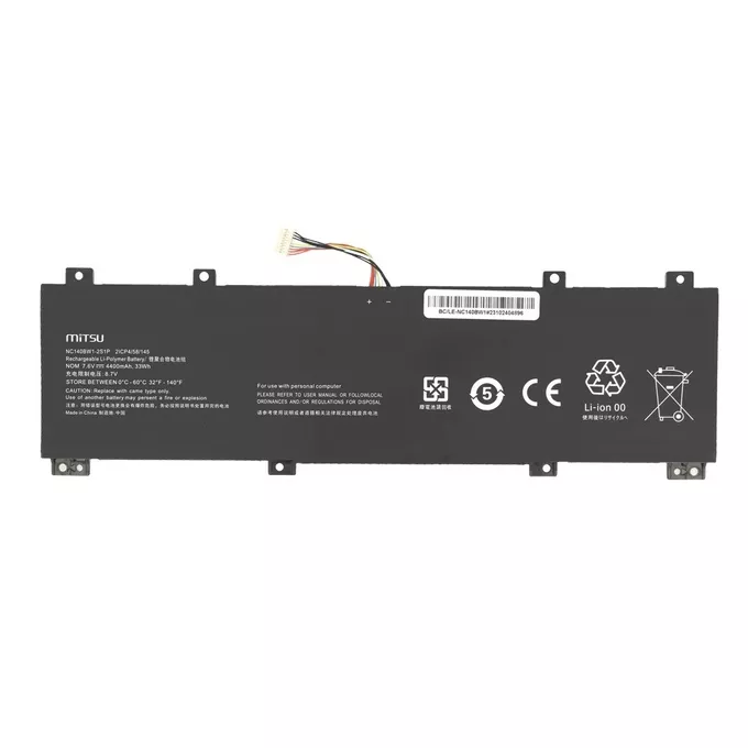 Mitsu Bateria NC140BW1-2S1P 0813002 do Lenovo IdeaPad 100S-14IBR 14&quot;&quot; 4400 mAh (33 Wh) 7.6V (7.4V)