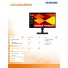Samsung Monitor 27 cali S40GD IPS 1920x1080 FHD 16:9 2xHDMI 1xDP 2xUSB-A 2.0 1xUSB-B 5ms 100Hz HAS+PIV płaski 3YOn-Site (LS27D400GAUXEN)