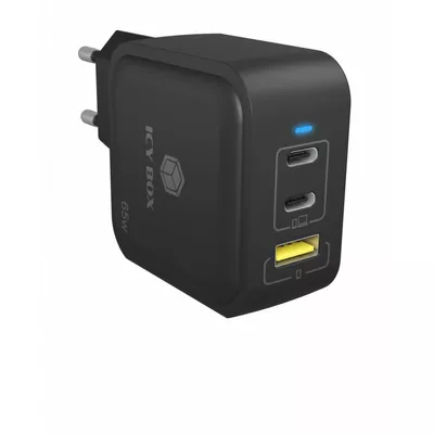 IcyBox Ładowarka  IB-PS1030-PD 65 WATT, 2x TYPE-C, 1x Type-A