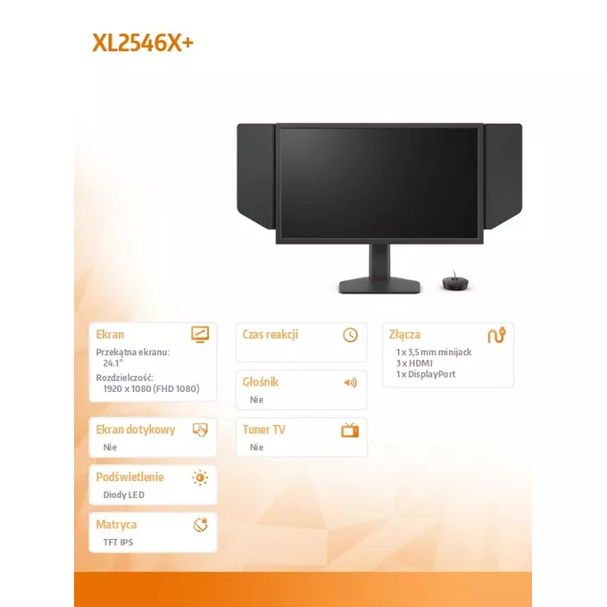 ZOWIE Monitor BENQ XL2546X+ LED 1ms/12MLN:1/HDMI/GAMING