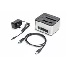 Digitus Stacja dokująca USB 3.0 Super Speed do 2x SSD/HDD 2.5/3.5&quot; SATA III max.2x20TB z funkcją klonowania