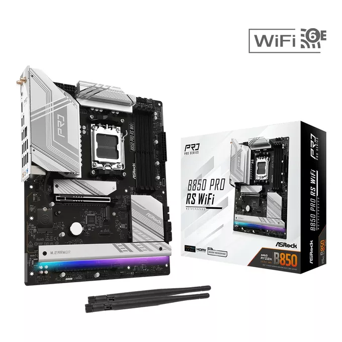 ASRock Płyta główna B850 PRO RS WIFI AM5 4DDR5 ATX