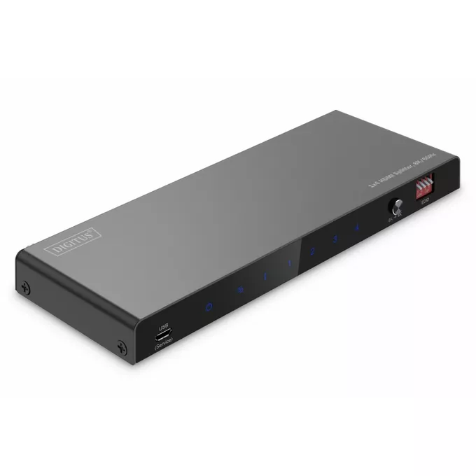 Digitus Rozdzielacz/Splitter HDMI 1x4, 8K/60Hz (4:4:4) z HDR, 48 Gbps, HDCP 2.3. Toslink / Stereo, EDID