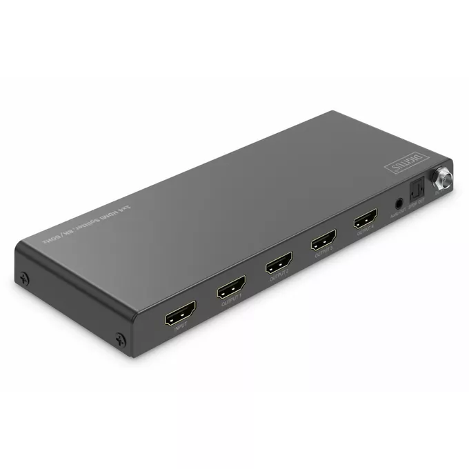 Digitus Rozdzielacz/Splitter HDMI 1x4, 8K/60Hz (4:4:4) z HDR, 48 Gbps, HDCP 2.3. Toslink / Stereo, EDID