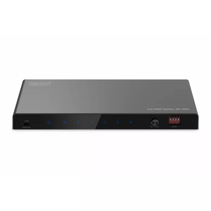 Digitus Rozdzielacz/Splitter HDMI 1x4, 8K/60Hz (4:4:4) z HDR, 48 Gbps, HDCP 2.3. Toslink / Stereo, EDID