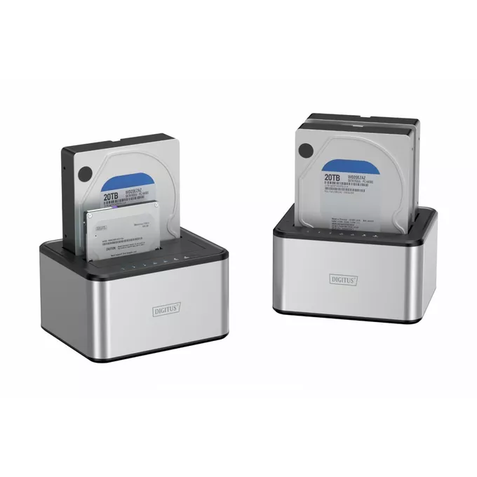 Digitus Stacja dokująca USB 3.0 Super Speed do 2x SSD/HDD 2.5/3.5&quot; SATA III max.2x20TB z funkcją klonowania