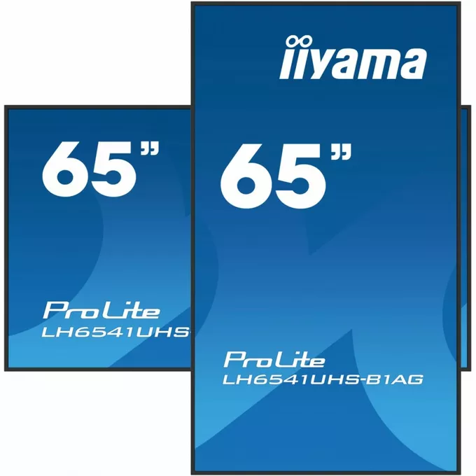 IIYAMA Monitor 65 cali LH6541UHS-B1AG VA,4K,24/7,LAN,USB,HDMI,500cd/m2,     Haze(25%),2x10W,Pion/Poziom