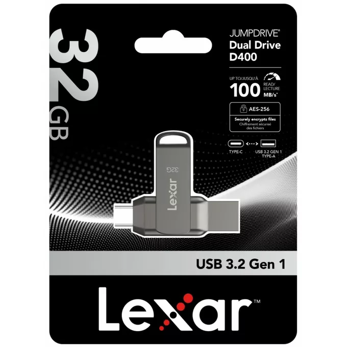 Lexar Pendrive Dual Drive D400 32GB USB-C/A 3.1 100MB/s