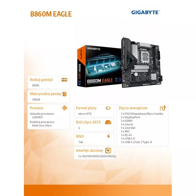 Gigabyte Płyta główna B860M EAGLE