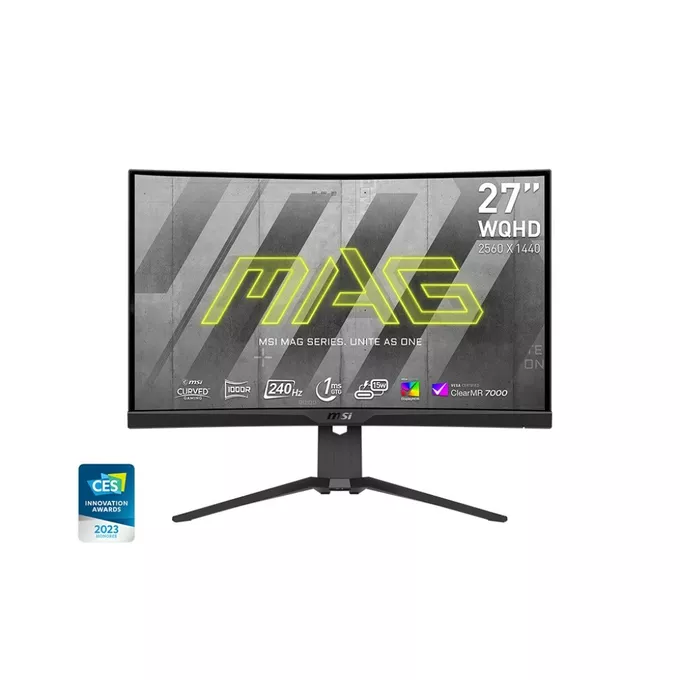 MSI Monitor 27 cali MAG 275CQRXF LED/QHD/Curved/240Hz/czarny