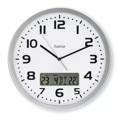 Hama Zegar ścienny DCF Moorea 30cm Srebrny