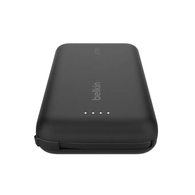 Belkin PowerBank BoostCharge 10k mAh 20w wbudowany kabel-C, port-C, czarny