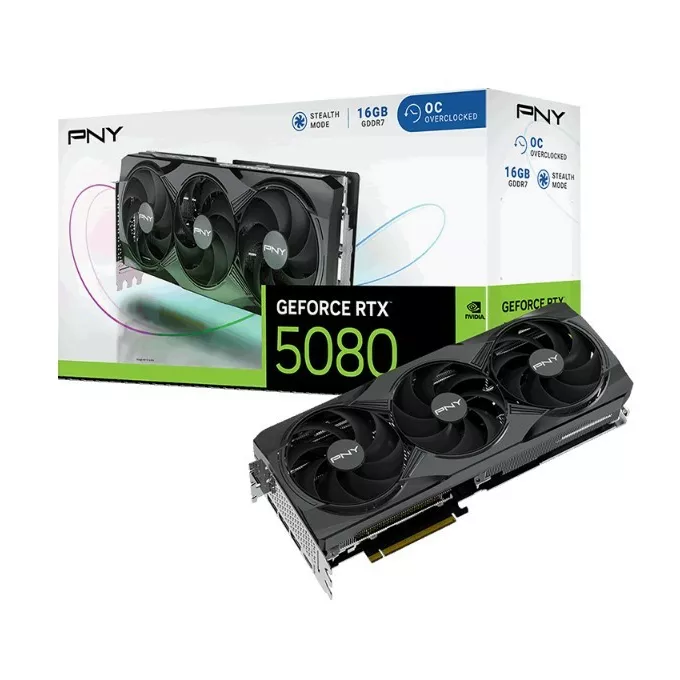 PNY Karta graficzna GeForce RTX5080 OC 3F 16GB 256-bit 960GB/s