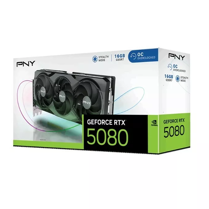 PNY Karta graficzna GeForce RTX5080 OC 3F 16GB 256-bit 960GB/s
