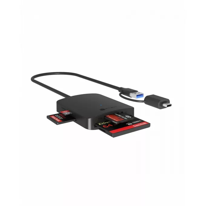 IcyBox Czytnik Kart CF,TF,SD,microSD, Type-C+A, IB-CR302-CU3