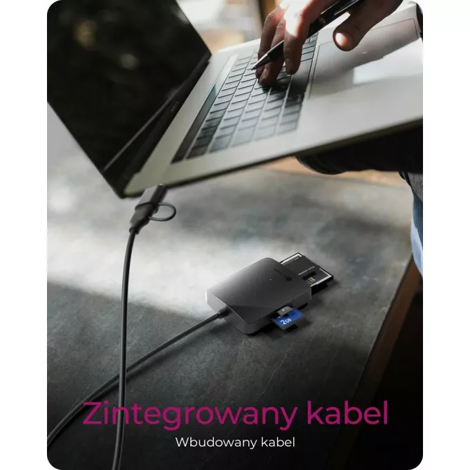 IcyBox Czytnik Kart CF,TF,SD,microSD, Type-C+A, IB-CR302-CU3