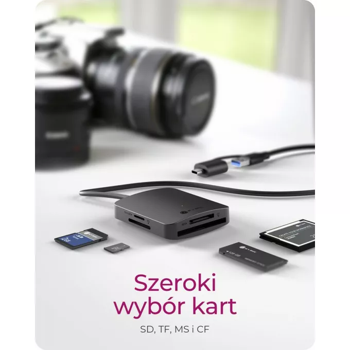 IcyBox Czytnik Kart CF,TF,SD,microSD, Type-C+A, IB-CR302-CU3