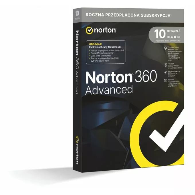 Norton *Norton360 ADVANCED 200GB PL 1U 10Dvc 1Y  21466473
